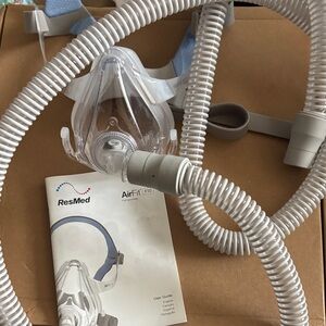 ResMed AirFit F10 CPAP Mask with Blue and Gray Accents